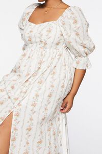 CREAM/MULTI Plus Size Floral Print Midi Dress, image 5