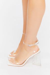 WHITE/CLEAR Clear Vinyl Flare Heels, image 2
