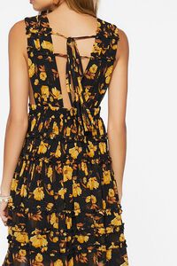 BLACK/MULTI Floral Print Plunging Maxi Dress, image 5