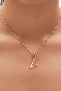GOLD/V Initial Pendant Toggle Necklace, image 1