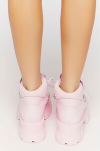 PINK Lace-Up Lug Sole Ankle Booties, image 3