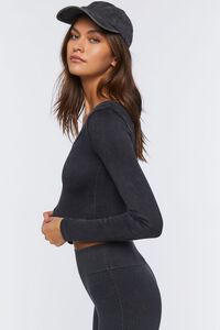 CHARCOAL Seamless Ribbed Crop Top, image 2