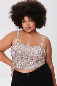 Tap komme ud for Pest Plus Size Sequin Crop Top