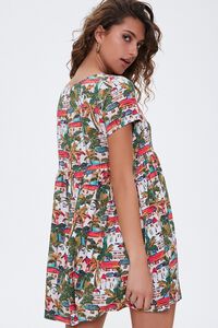HOT PINK/MULTI Tropical Town Print Dress, image 3