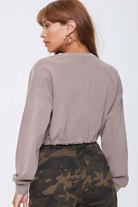 TAUPE French Terry Pullover Top, image 3