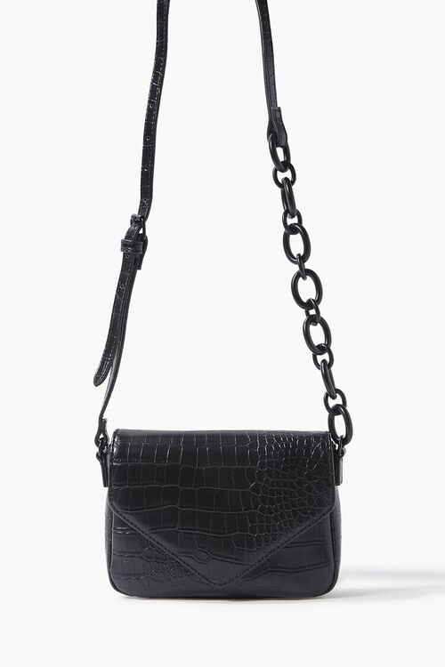 Faux Croc Leather Crossbody Bag, image 1