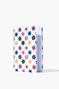 WHITE Floral Print Spiral Notebook, image 4