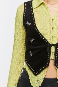 BLACK/MULTI Embroidered Dragonfly Vest, image 4
