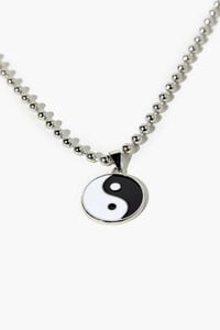 BLACK/SILVER Yin Yang Pendant Necklace, image 2