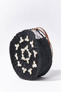 Cowrie Shell Straw Tote Bag, image 1