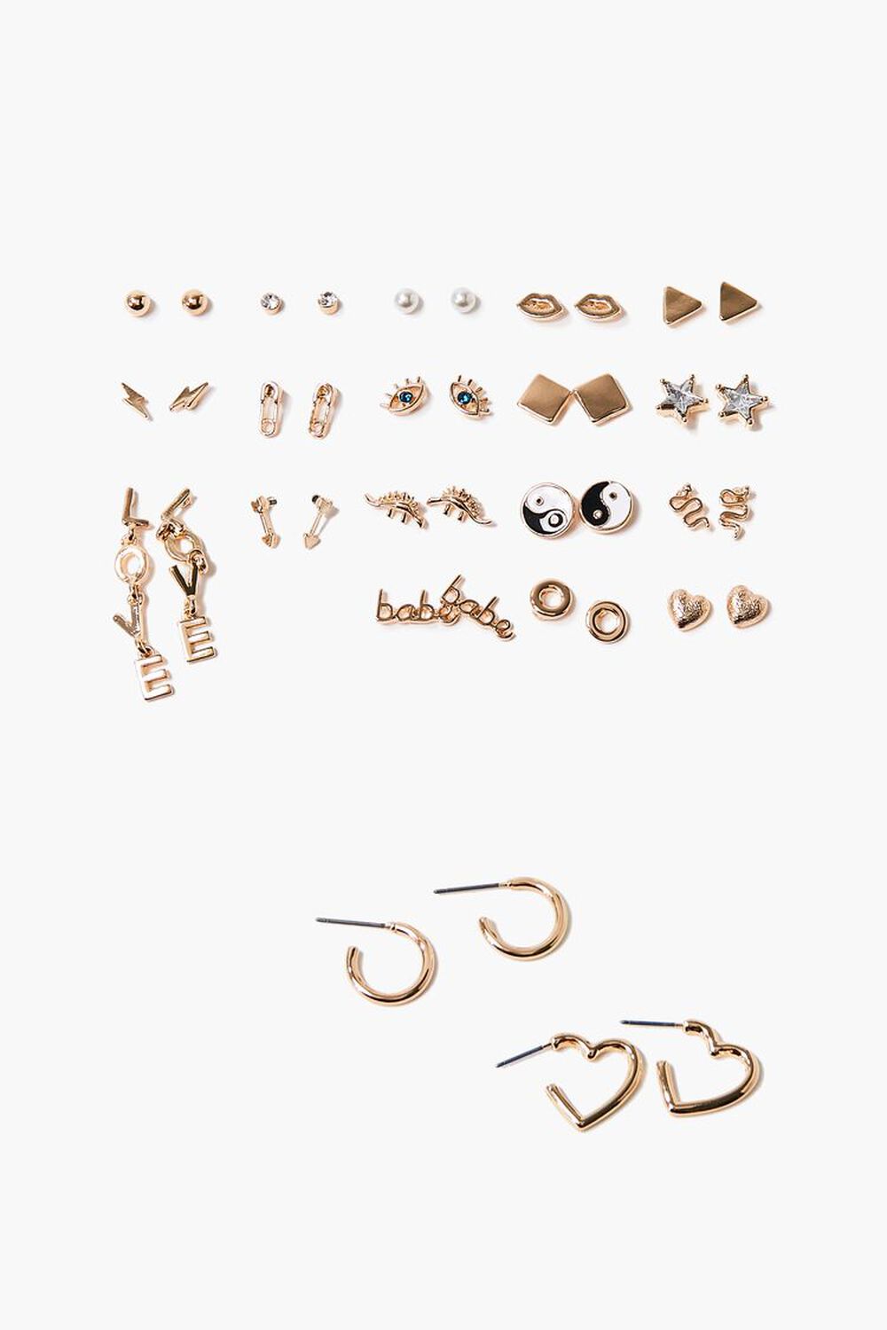 GOLD/CLEAR Rhinestone Variety Earrings Set, image 1
