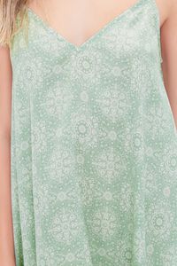 SAGE/CREAM Ornate Print Handkerchief Dress, image 5