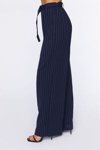 NAVY/WHITE Belted Pinstripe Trousers, image 3