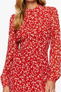 RED/MULTI Ditsy Floral Print Open-Back Midi Dress, image 5
