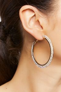 Rhinestone Hoop Earrings, image 1