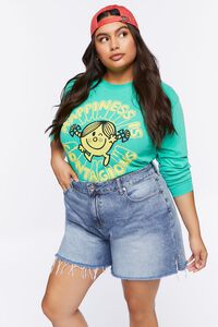 GREEN/MULTI Plus Size Happiness Graphic Long-Sleeve Tee, image 1