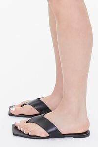 BLACK Square Thong-Toe Sandals, image 2