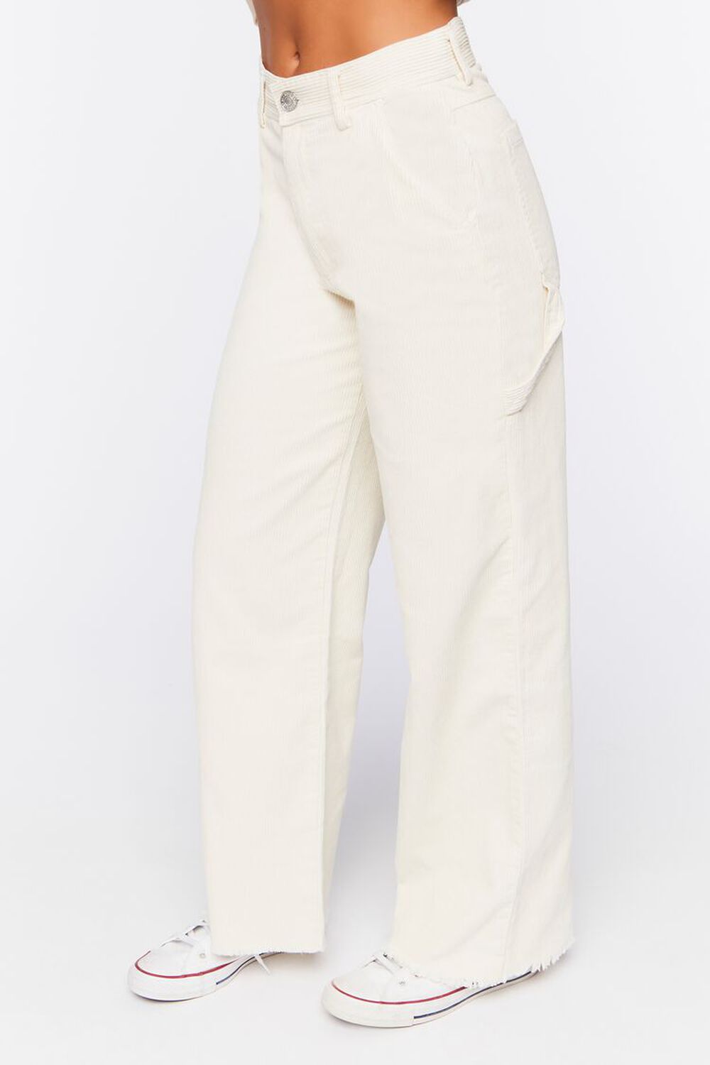 Frayed Corduroy Mid-Rise Pants, image 3