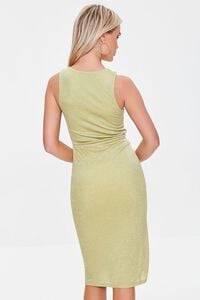 LIME/SILVER Glitter Knit Ruched Dress, image 3