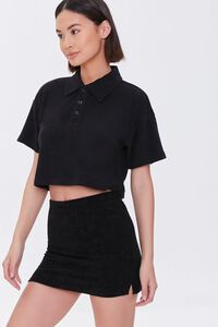 BLACK Vented Mini Skirt, image 1