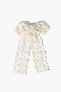 CREAM Lace Bow French Barrette, image 1