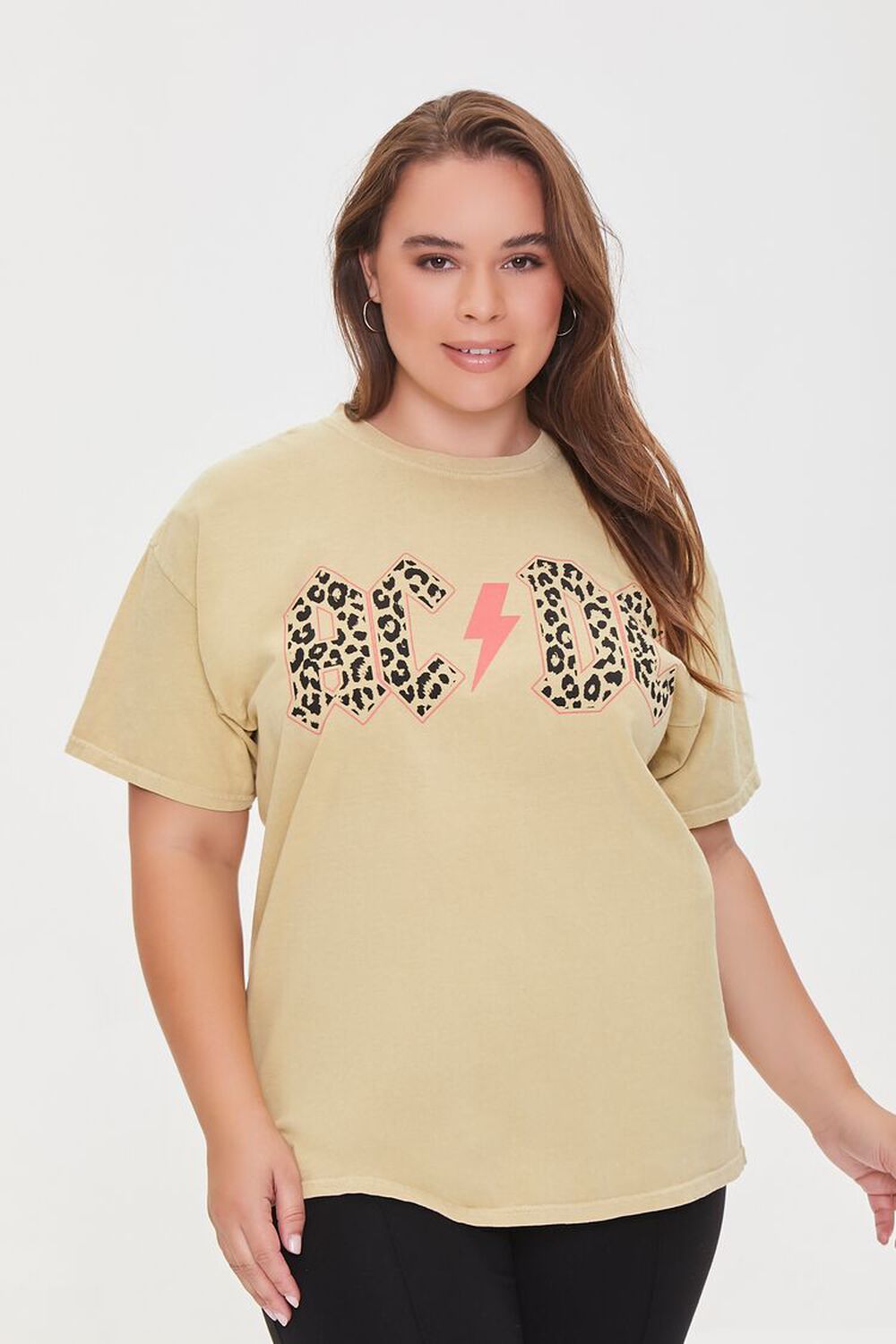 TAUPE/MULTI Plus Size ACDC Graphic Tee, image 1