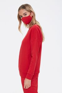 RED French Terry Sweatshirt & Face Mask Set, image 2