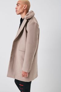 DEEP TAUPE Longline Button-Front Coat, image 2