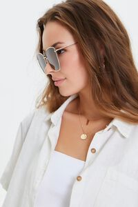GOLD/BROWN Cat-Eye Tinted Sunglasses, image 2