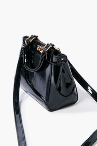 BLACK Faux Patent Leather Crossbody Bag, image 2
