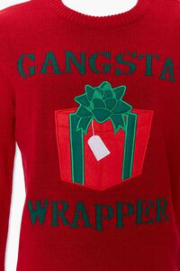 RED/MULTI Gangsta Wrapper Graphic Knit Sweater, image 4