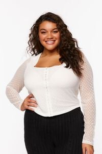 CHAMPAGNE Plus Size Dotted Hook-and-Eye Top, image 6