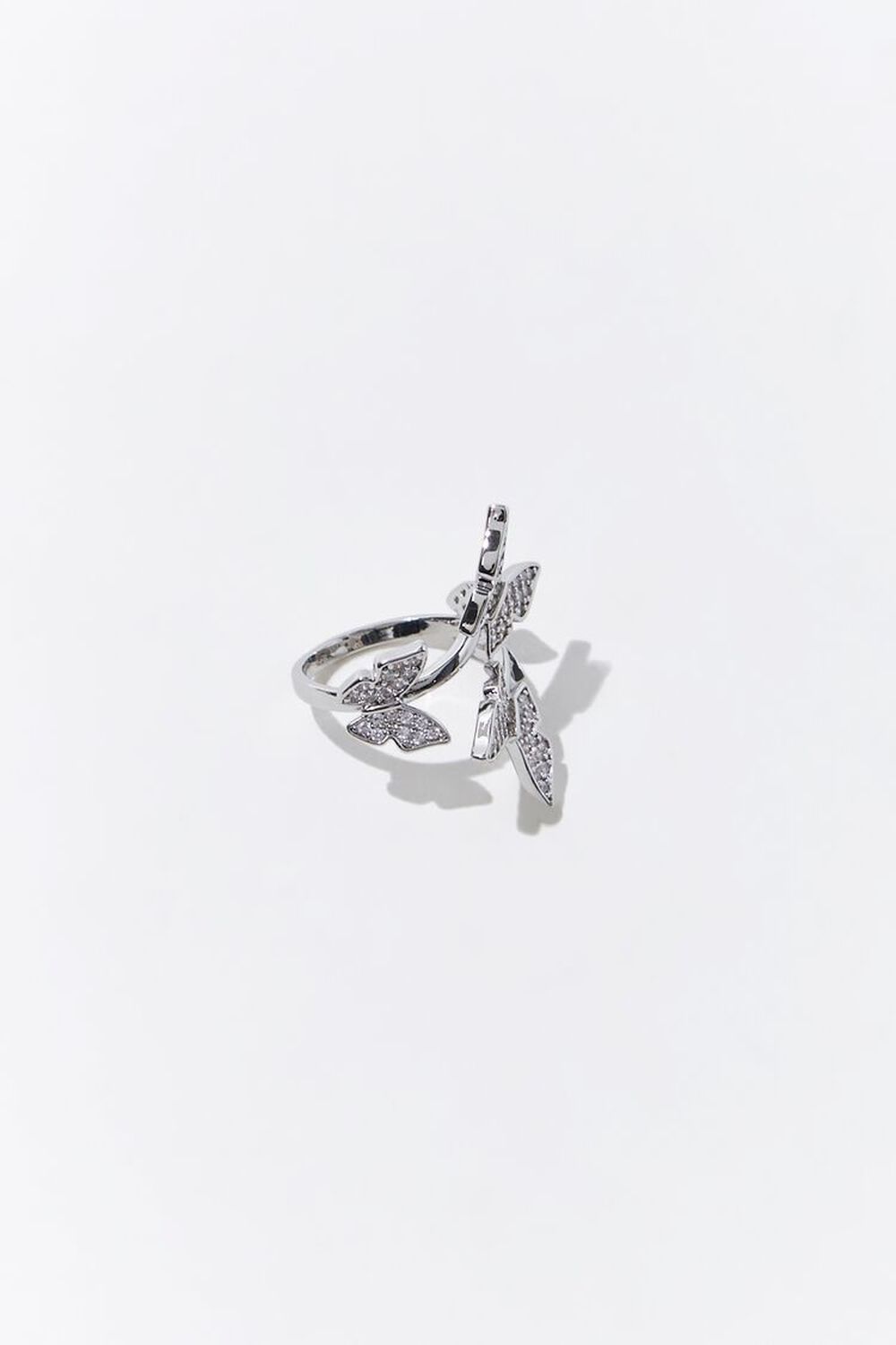 SILVER Butterfly Charm Cocktail Ring, image 2