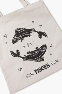 PISCES/GREY Zodiac Graphic Tote Bag, image 4