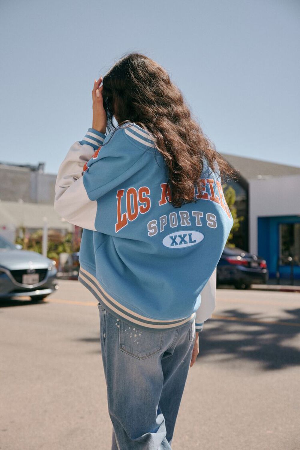 COLONY BLUE/MULTI Los Angeles Varsity Jacket, image 1