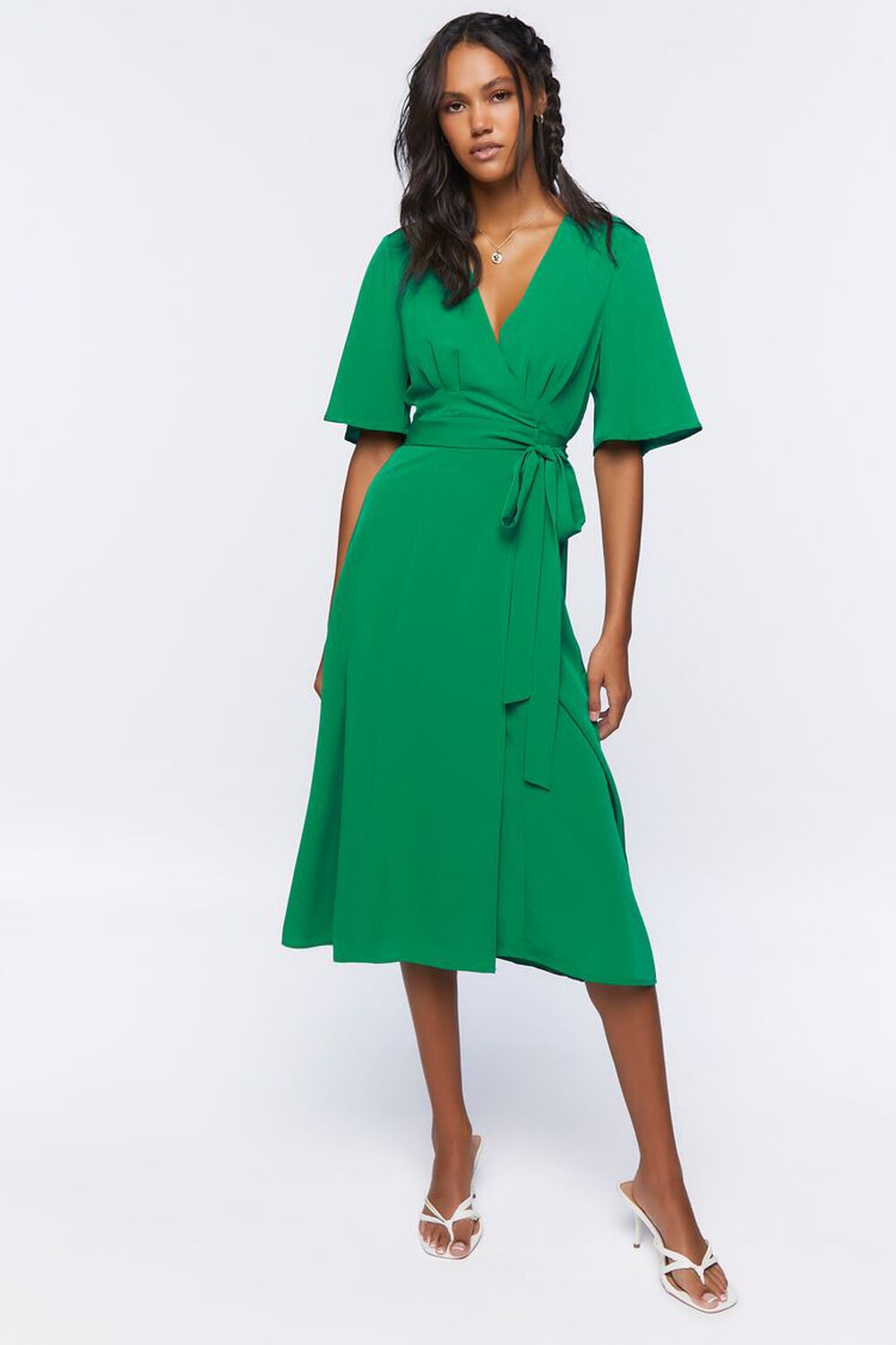 GREEN Wrap Midi Dress, image 1