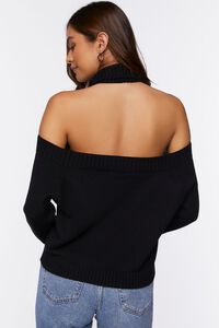BLACK Open-Shoulder Turtleneck Sweater, image 3