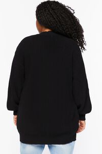 BLACK Plus Size Open-Front Cardigan Sweater, image 3