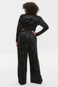 BLACK Plus Size Velvet Top & Pants Set, image 3