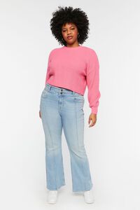 Plus Size Purl Knit Cropped Sweater, image 4