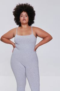 HEATHER GREY Plus Size Fitted Cami Jumpsuit, image 4