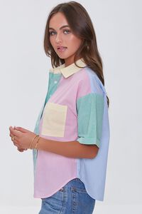 Colorblock Pinstriped Shirt, image 2