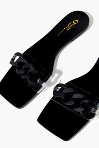 BLACK/BLACK Chain Faux Leather Sandals, image 5