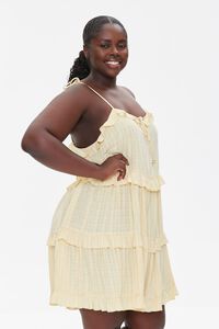 LIGHT YELLOW Plus Size Tiered Cami Dress, image 2
