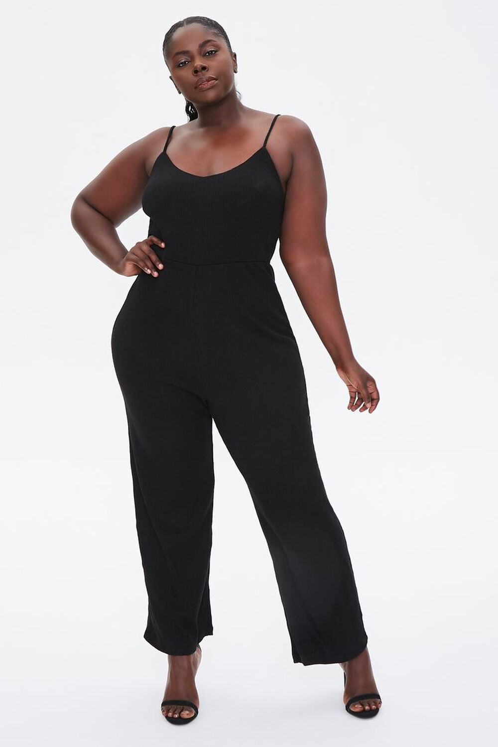 BLACK Plus Size Straight-Leg Cami Jumpsuit, image 1