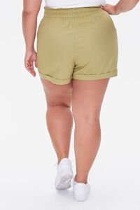 OLIVE Plus Size Smocked Cuffed-Hem Shorts, image 4