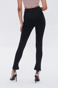 WASHED BLACK Premium High-Rise Skinny Slit Jeans, image 4