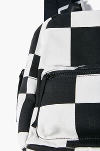 BLACK/WHITE Checkered Zippered Backpack, image 3