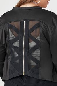 BLACK Plus Size Mesh Cropped Blazer, image 6