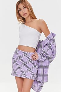 LAVENDER/MULTI Plaid Mini Skirt, image 6